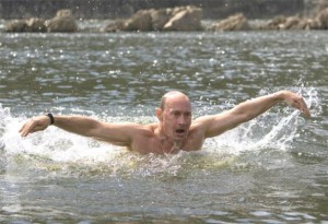 Putin swimming