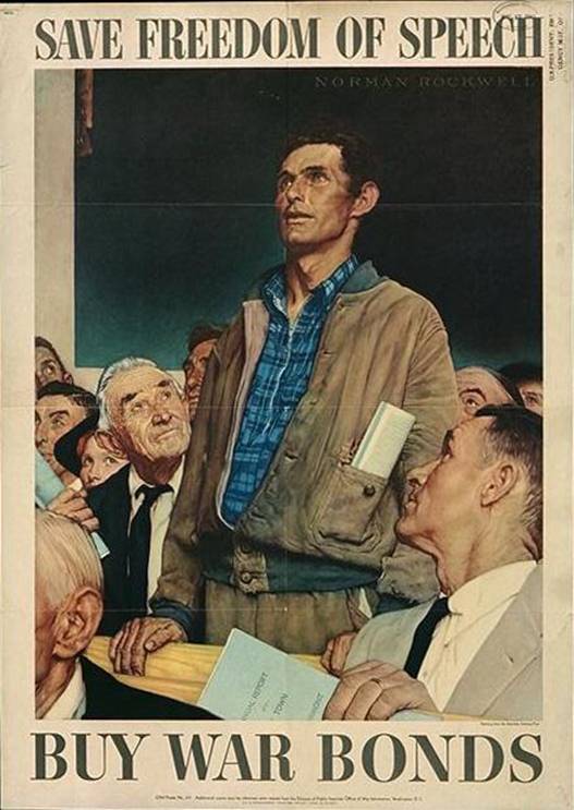 Save freedom of speech -- WWII poster