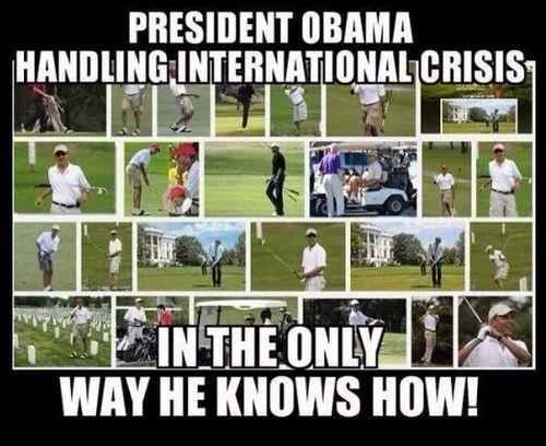 Obama hits the links