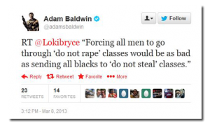 Adam Baldwin on the travesty of sending men to do not rape classes