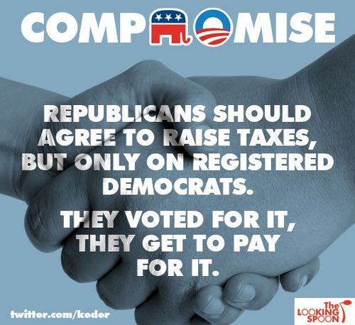 Compromise - Republicans should raise taxes on registered Democrats