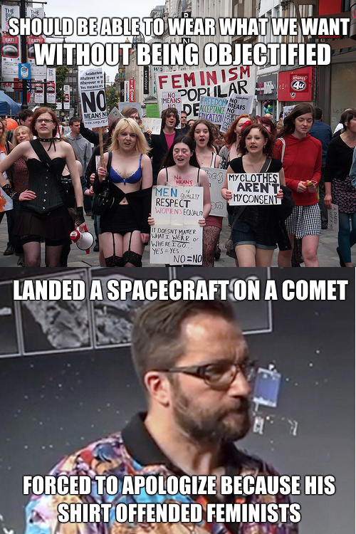 Liberal double standards sluts can wear what they want scientists can't