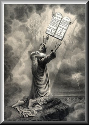 Moses receives the ten commandments
