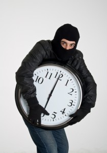 Thief stealing clock