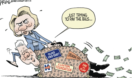 Hillary and Bill Clinton greed