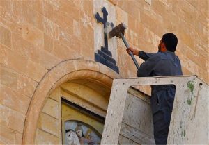 Middle Eastern Christians ISIS destroys church