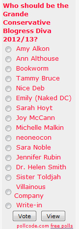 Grand Conservative Blogress Diva 201213 Official Ballot