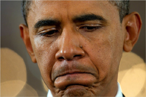 Obama frowning
