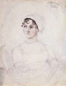 Pen and ink portrait of Jane Austen