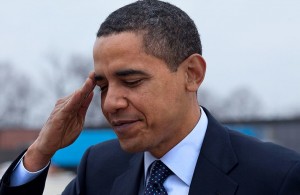 Obama saluting