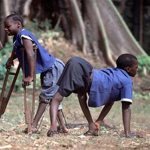 African children with polio