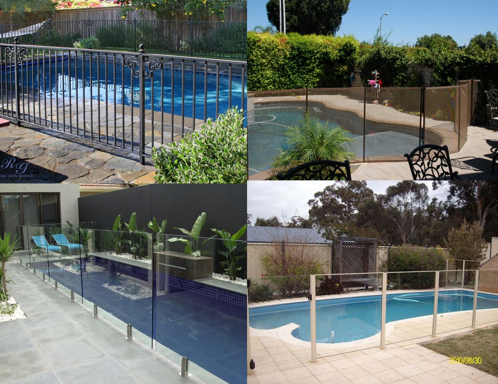 Pool fencing collage