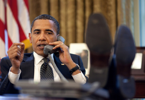 Obama on phone