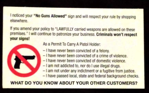 Your respectable gun carrying customer