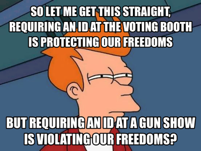 Comparing voter ID and gun shows