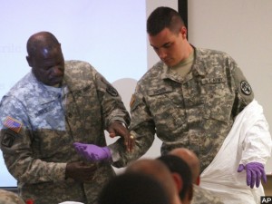 Troops training for Ebola duty