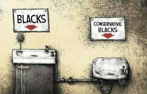 Black conservatives drinking fountain