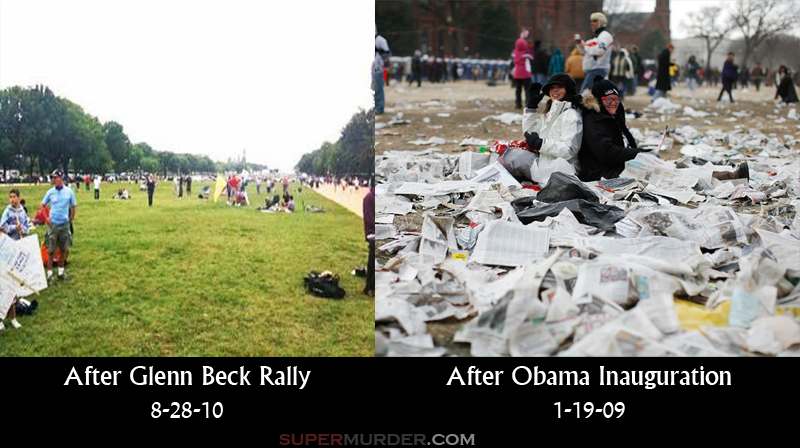 Mess after inauguration versus Glenn Beck rally
