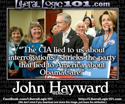 Dems lie about Obamacare but object to CIA lies for national security