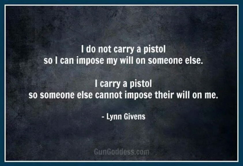 Gun rights Reason to carry a pistol