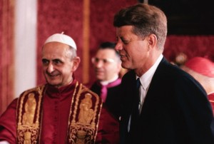 John F Kennedy and Pope Paul VI