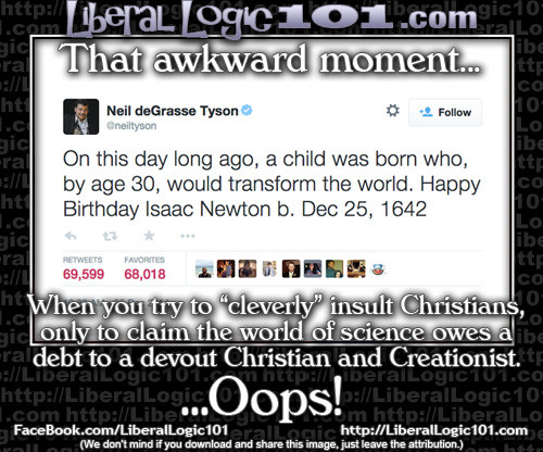To challenge Christmas Neil Degrasse Tyson celebrates creationist Newton