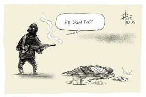 David Pope image he drew first