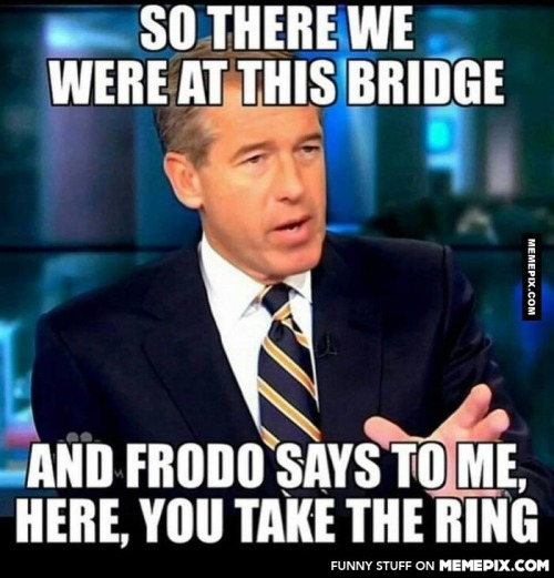 Brian Williams Frodo and the Ring