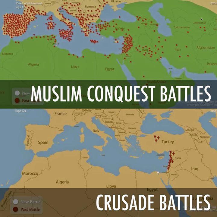 Muslim conquest v Crusade battles