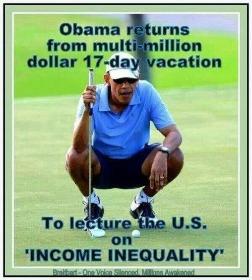 Obama returns from multi-million dollar vacation to lecture on income inequality