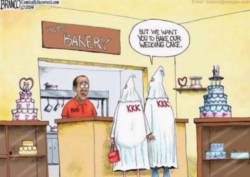 KKK demanding cake from black baker