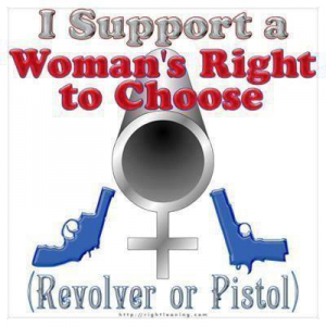 Woman's right to choose guns