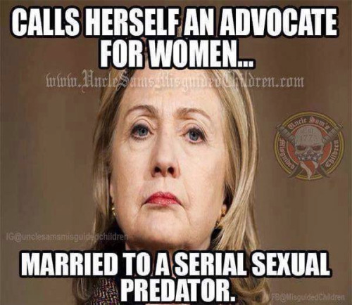 Hillary married to serial sexual predator