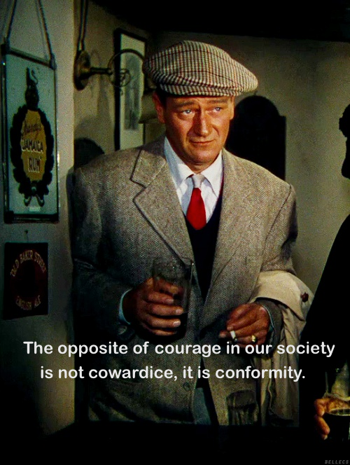 Opposite of courage is conformity