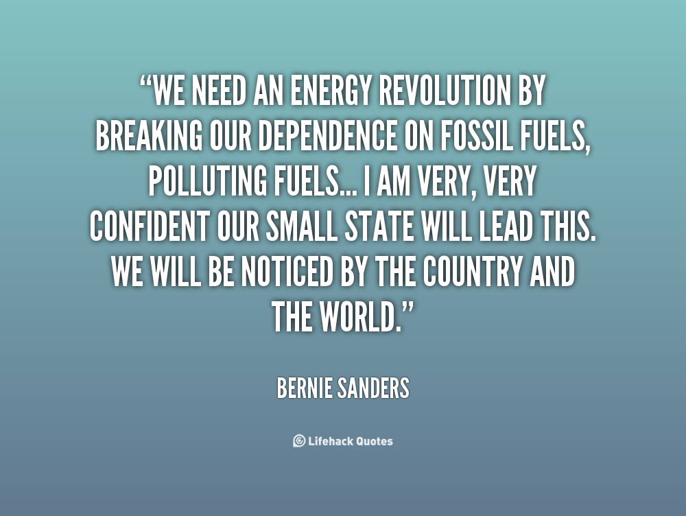 Bernie Sanders on Vermont's decision to abandon fossil fuels