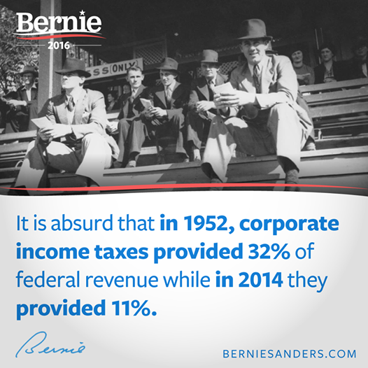 Bernie Sanders on corporate income taxes