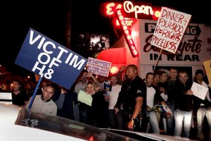 Gays protesting El Coyote