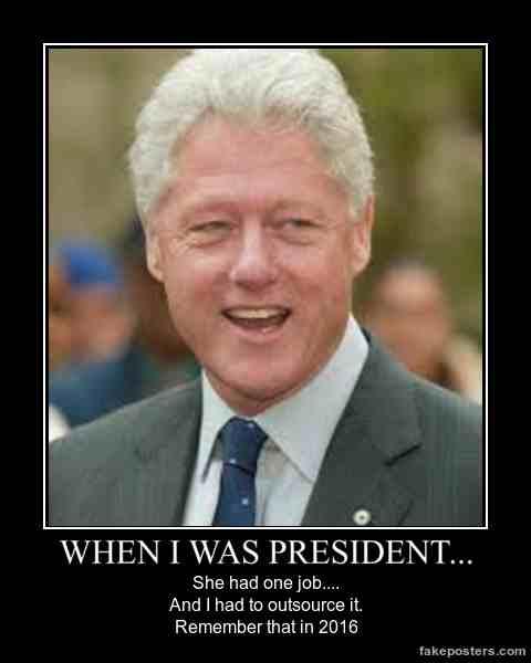 Bill Clinton outsourced Hillary's one job
