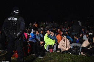 A few women, a few children, and a sea of military-aged men