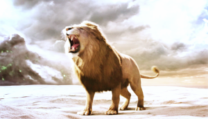 Aslan roaring