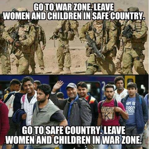 American men Muslim men women and children war zone