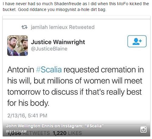 Leftist on Scalia's death