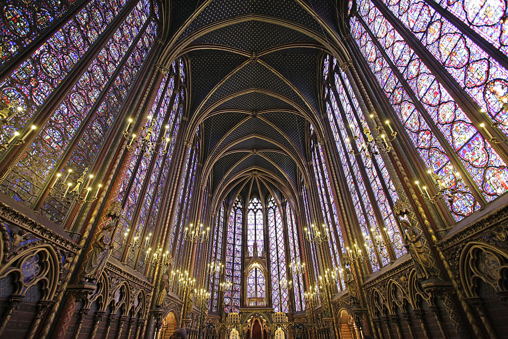 Thirteenth-century Sainte-Chapelle, Paris, one of the most beautiful religious spaces in the world.