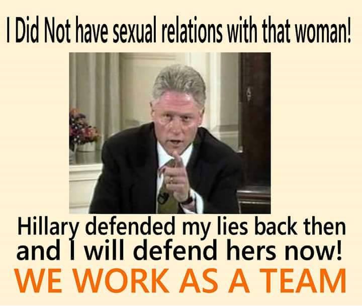 Bill and Hillary Clinton lie for each other