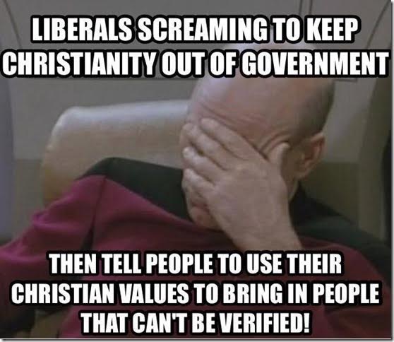 Crazy Liberals Christianity immigrants and hypocrites
