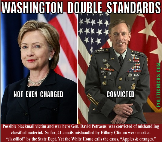 Hillary Clinton Petraeus double standards