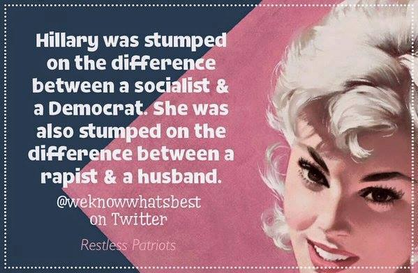 Hillary socialist v democrat racist v husband
