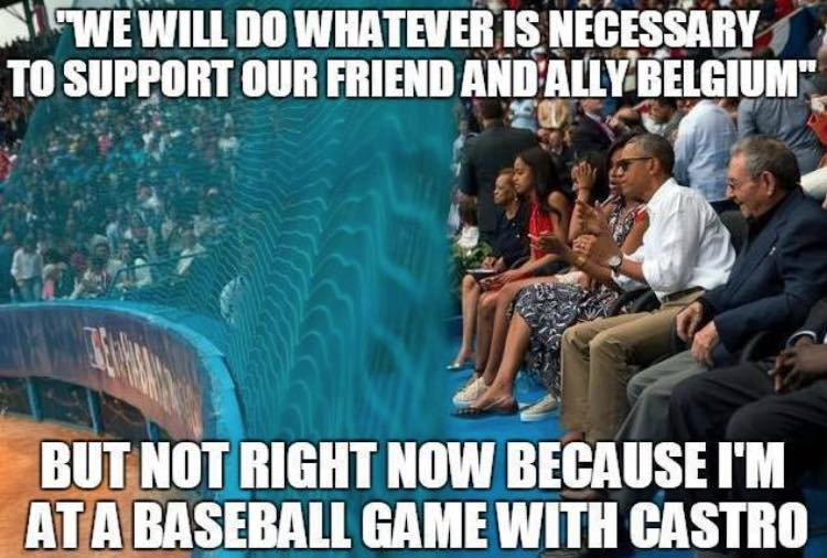 Obama Cuba Belgium baseball game