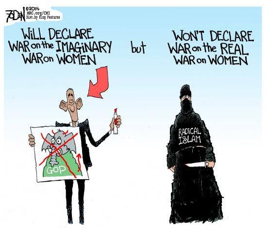 Obama fights imaginary war on women ignores Islam