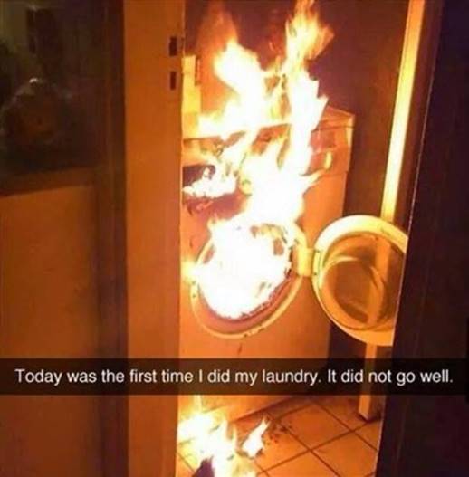 Silly Washing machine on fire